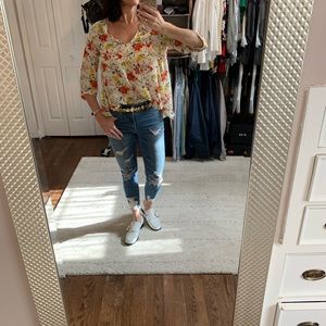 Zara Basics floral blouse